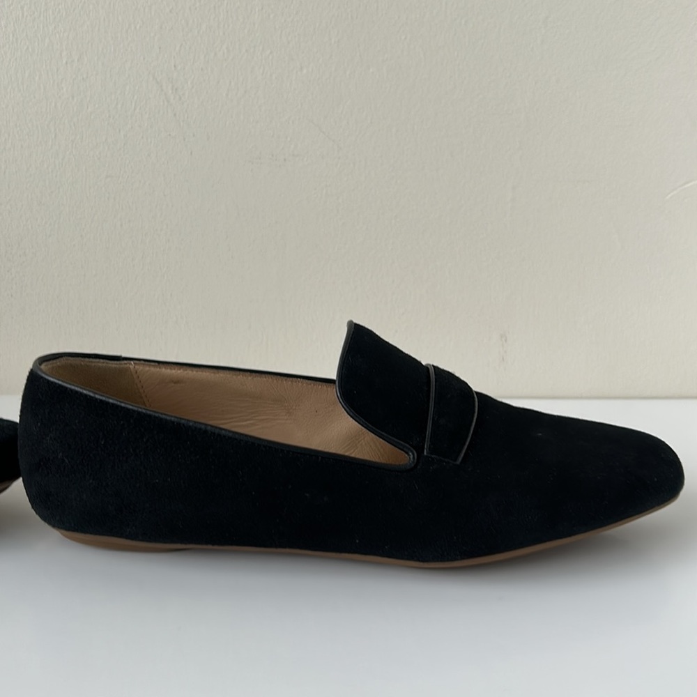 J. Crew Georgie Suede Penny Loafer Shoes Black 7 - Picture 8 of 13